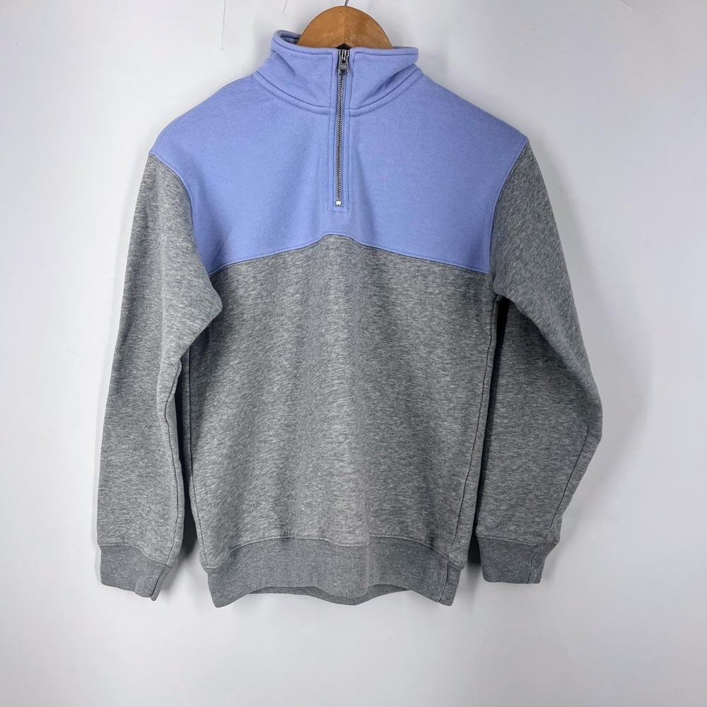 Tna Aritzia Womens XS Quarter Zip Colorblock Sweatshirt Gray Lavender Purple